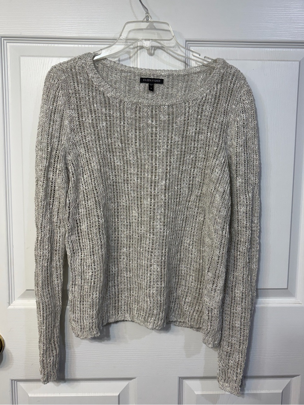 Eileen Fisher Grey Loose Knit Sweater Size M